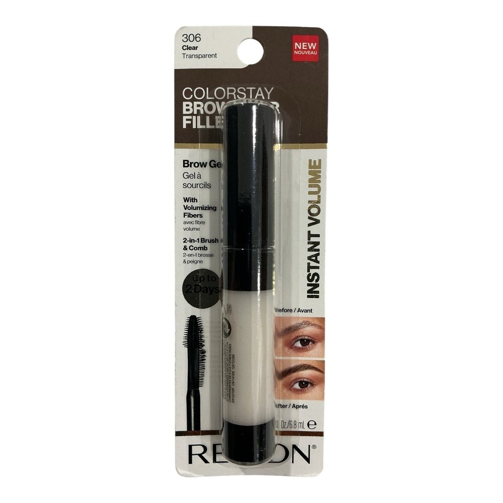 Revlon ColorStay Brow Fiber Filler Gel 306 Clear Waterproof 2-in-1